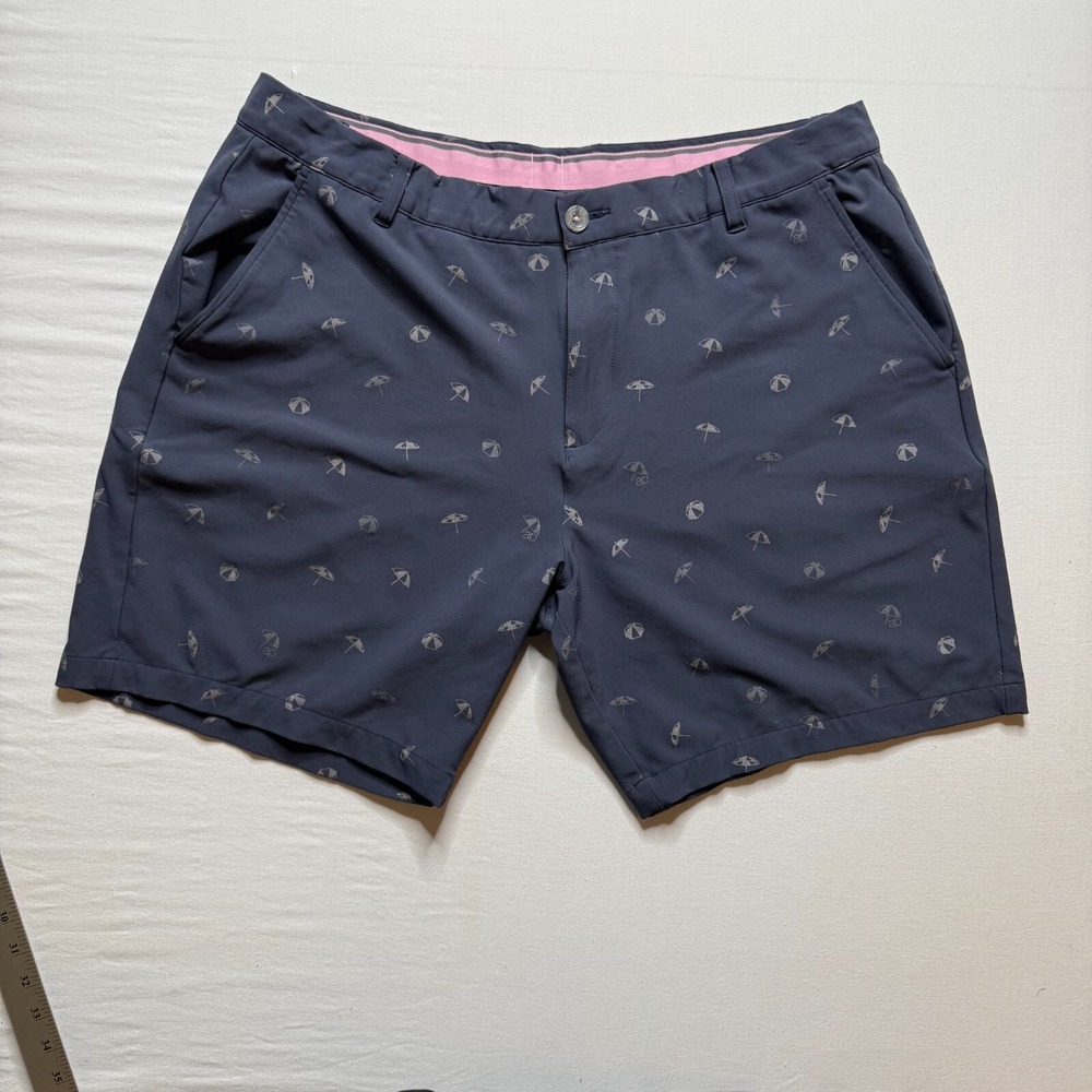 PUMA Arnold Palmer Golf Shorts Mens 40 Blue Umbrella Print Stretch Performance